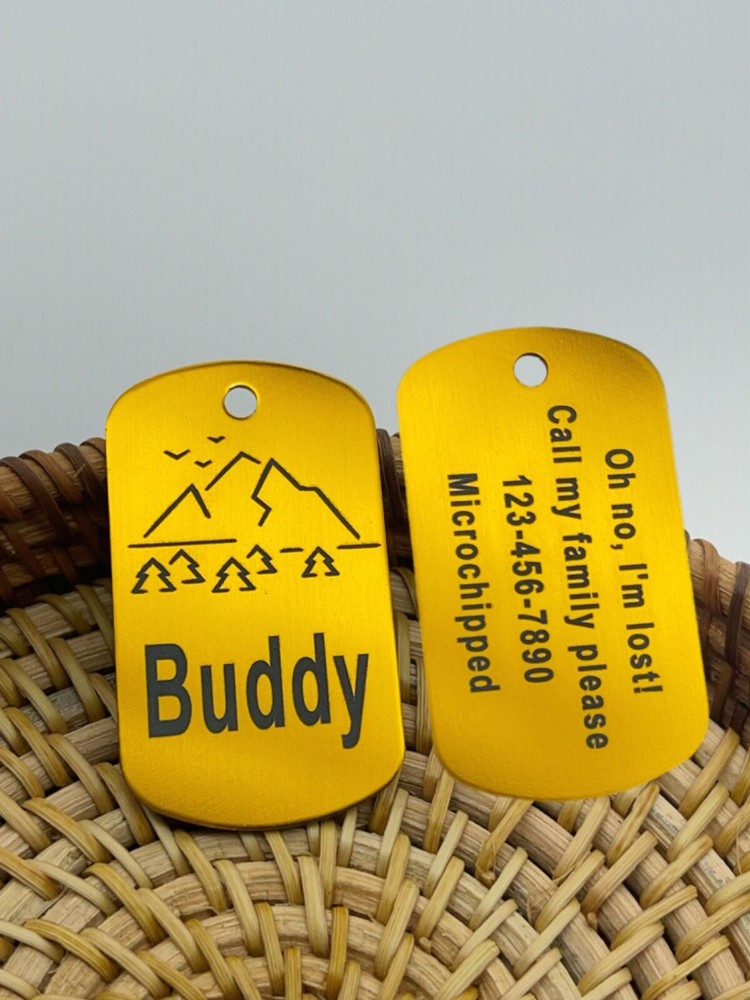 Pawtographize Dog Cat ID Tags Personalized Pet Name Tags Engraved Customized