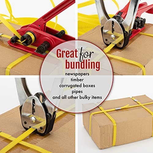 Manual Poly Strapping Tensioner & Cutter Tool Set for 1/2"-3/4" Polyester Strap