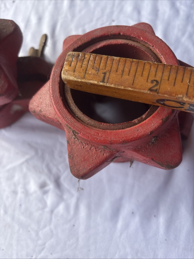 Iron Weight Bar Collars Red Barbell Clamp 2”
