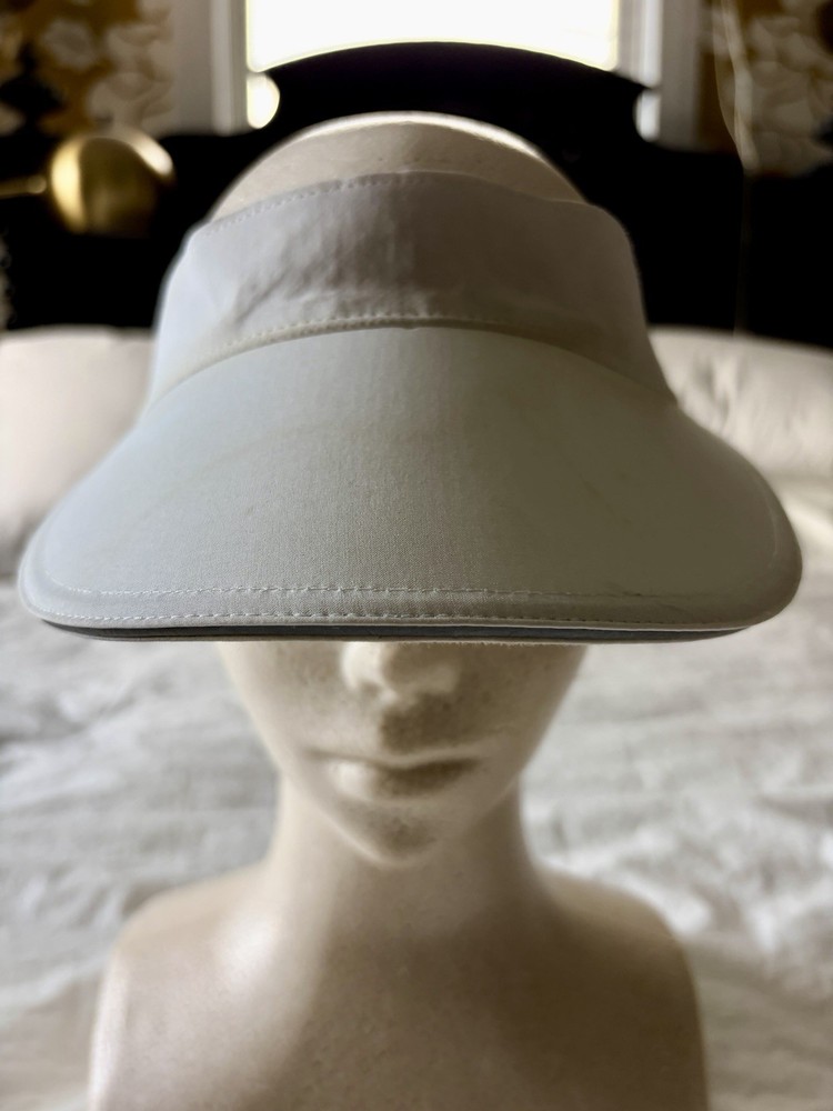 White Adjustable Women's Visor Hat Solid Summer Activewear