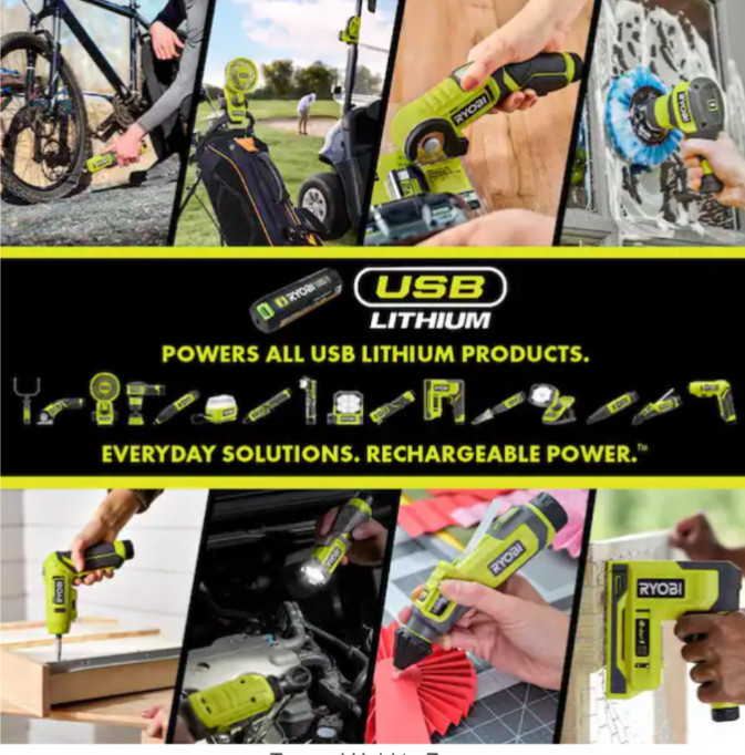 RYOBI USB Lithium 2AH Rechargeable Battery - FVB02 - ** OPEN BOX * TESTED **