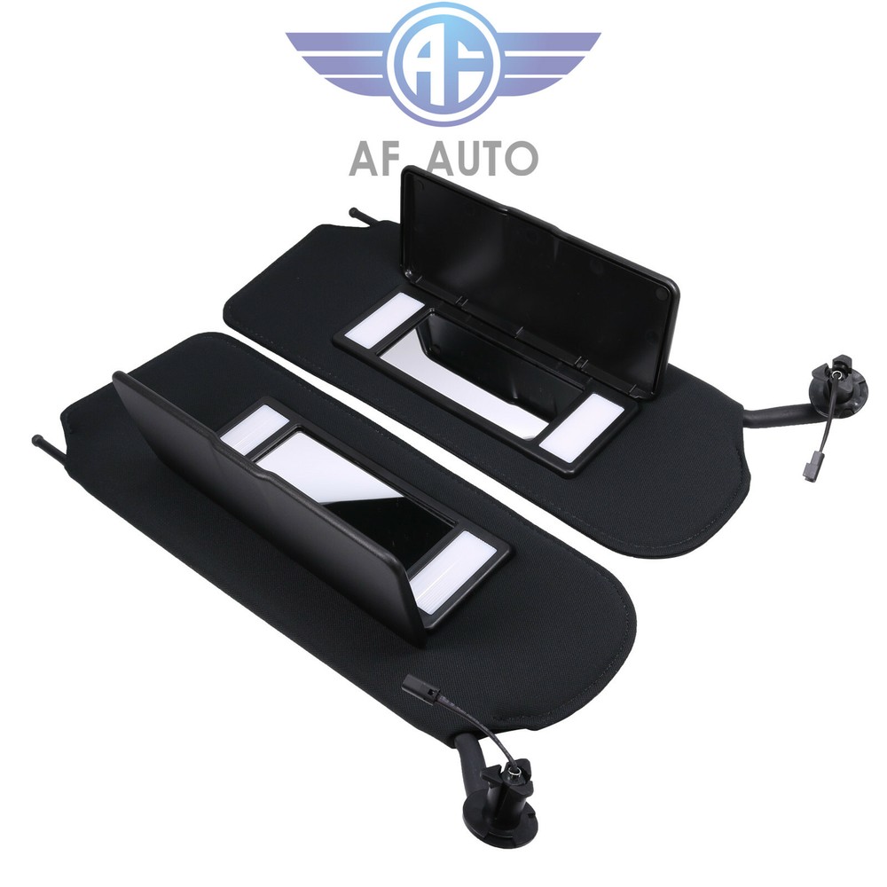 Pair Sun Visors Sunvisor with Vanity Mirrors & LED For 97-04 Corvette C5