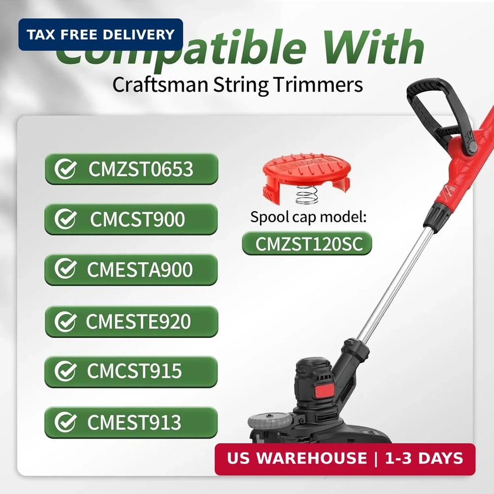 4-Pack CMCST900 Spools & Cap for Craftsman Weed Wacker 0.065"