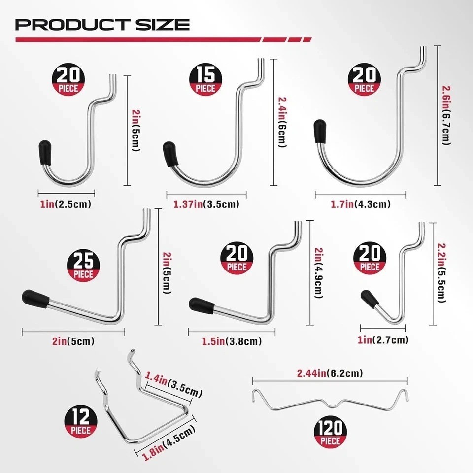 Pegboard Organizer Peg Board Hooks 300-Piece Hooks for Black