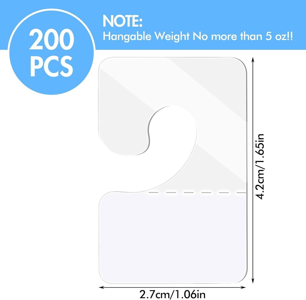 200Pcs Sticky Hang Tabs, Self Adhesive J Hook Hanging Tabs Plastic Tags...