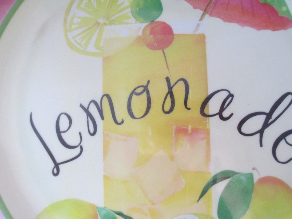 MELAMINE WARE ~ "LEMONADE & LIMEADE " ~ SET OF 7 DINNER PLATES