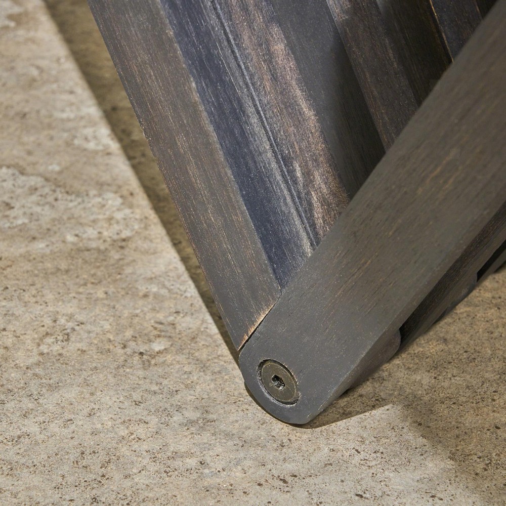 Transitional Outdoor Bench with Modern Triangular Design & Acacia Wood Frame -