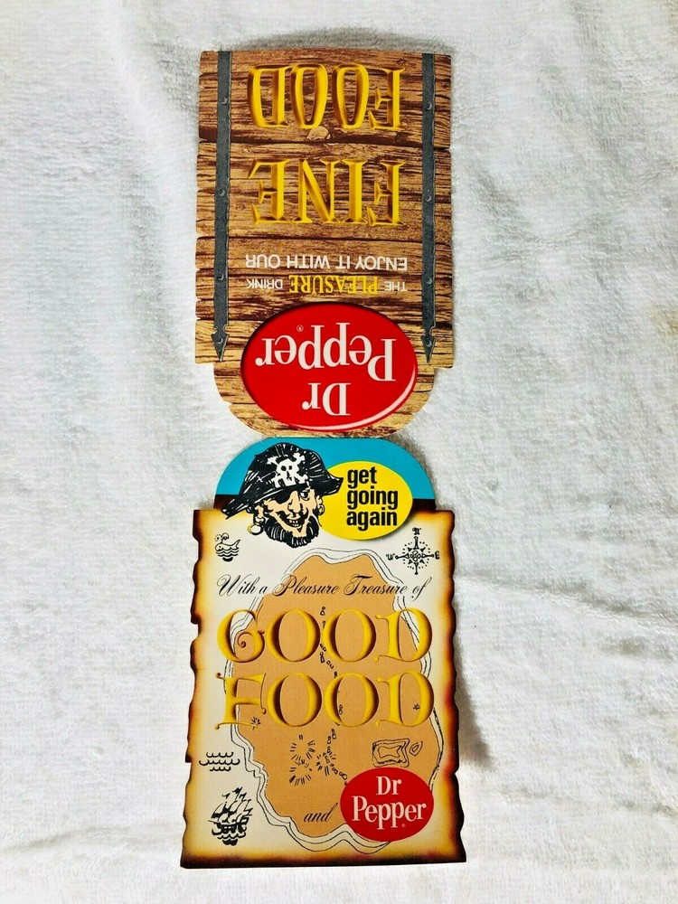 DR PEPPER ADVERTISEMENT TABLE TENT DISPLAY SIGN PIRATES