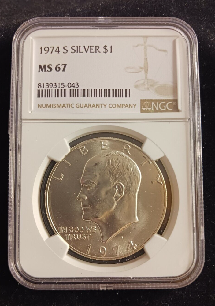 1974(S) Silver $ NGC MS 67 Ike Dollar Coin
