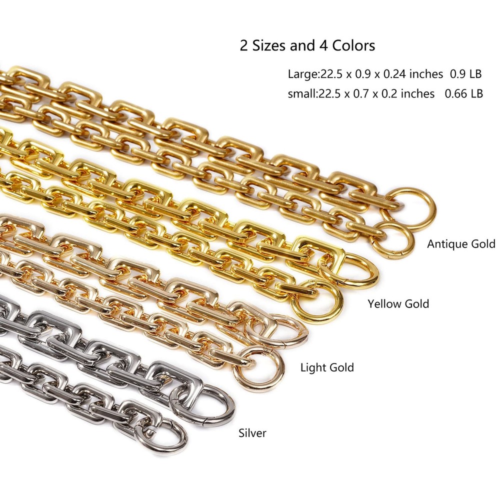 22.5 Inch Gorgeous Heavy Metal Bag Chains Purse Handle Shoulder Strap Replace...