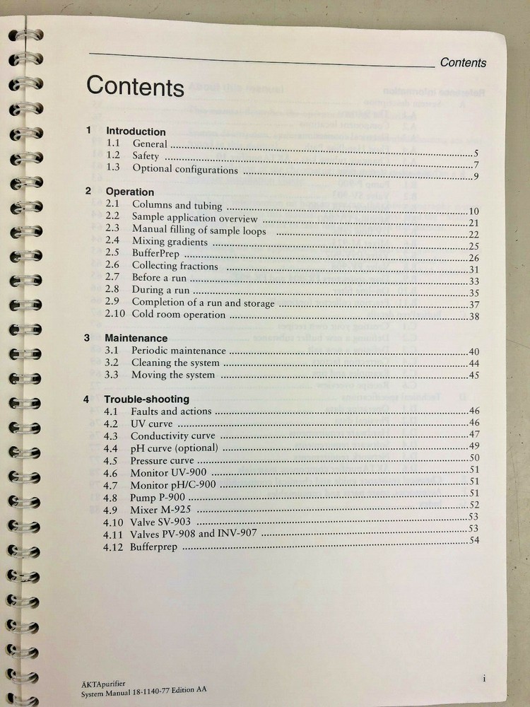 System Manual for Akta Liquid Chromatography System / Amersham Pharmacia