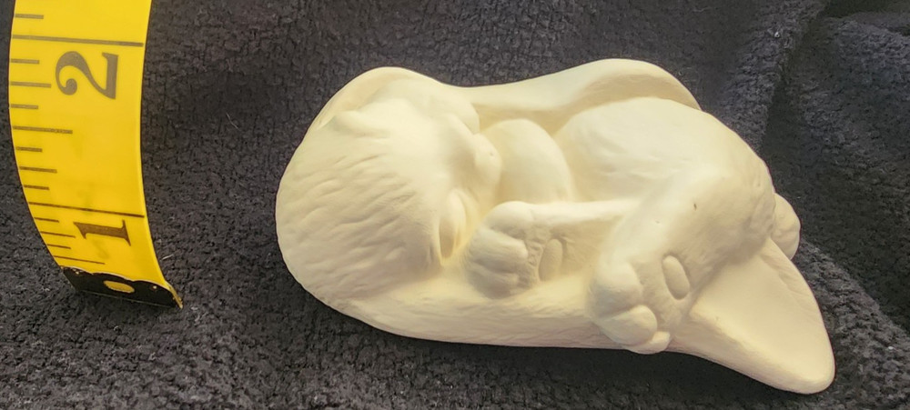 Ready to Paint Ceramic Bisque Sleeping Lop-Eared Easter Bunny