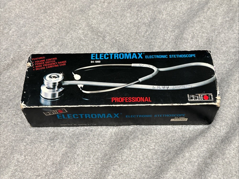 LABTRON ELECTROMAX ELECTRONIC STETHOSCOPE 04-1060 + CASE Tested & Working