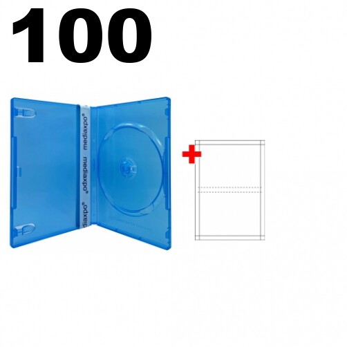 100 STANDARD Clear Blue Color Single DVD Cases & 100 Matte Inserts