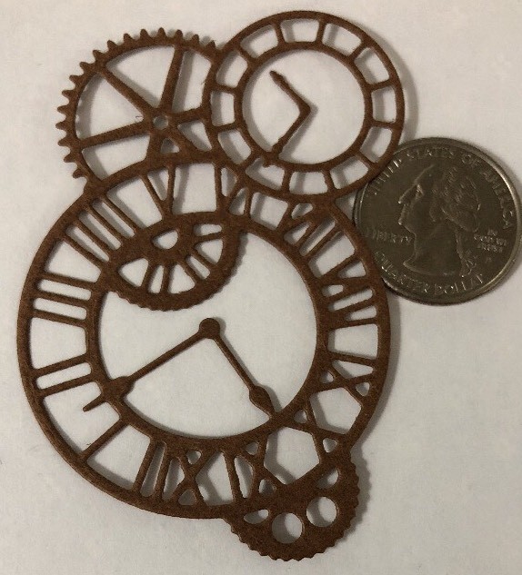 CLOCK GEARS Die-Cuts(6pc)Steampunk •Cogs•Sprocket•Earthtone•Machine •Antique