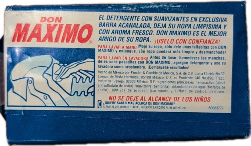 Vintage Don Maximo Detergent Soap Detergent Stain Remover Laundry poder en cada