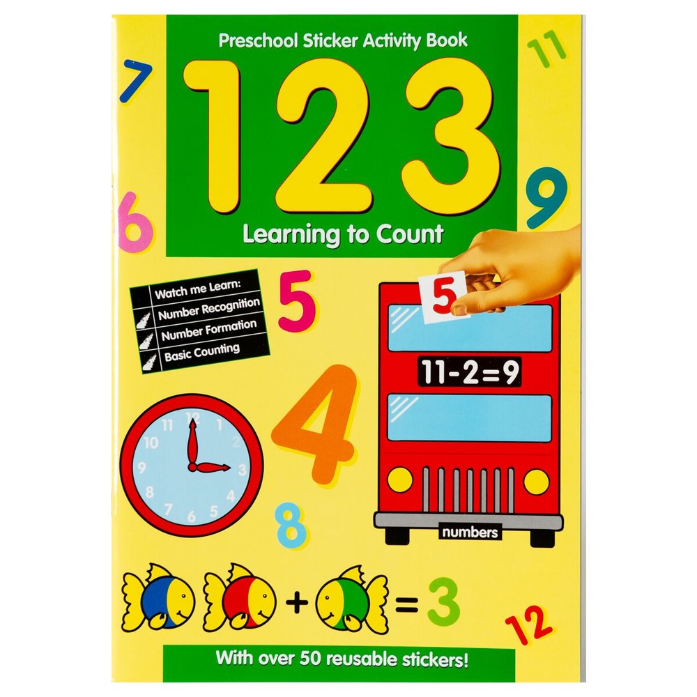 Preschool Sticker Activity Book 123 Learning to Count Children Educational book