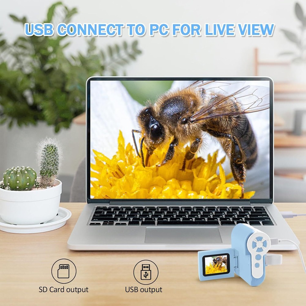 Microscope for Kids - 1000x Handheld Microscope with LED Lights 2'' LCD Screen