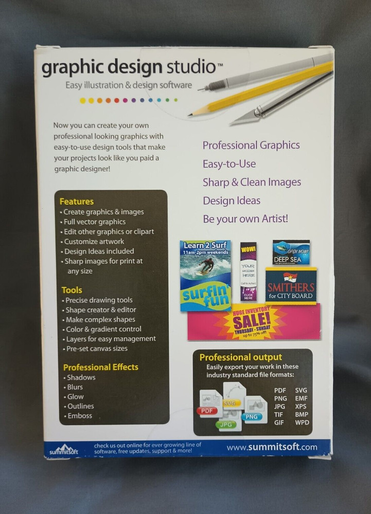 SummitSoft Graphic Design Studio Easy Illustration & Design Software For Windows
