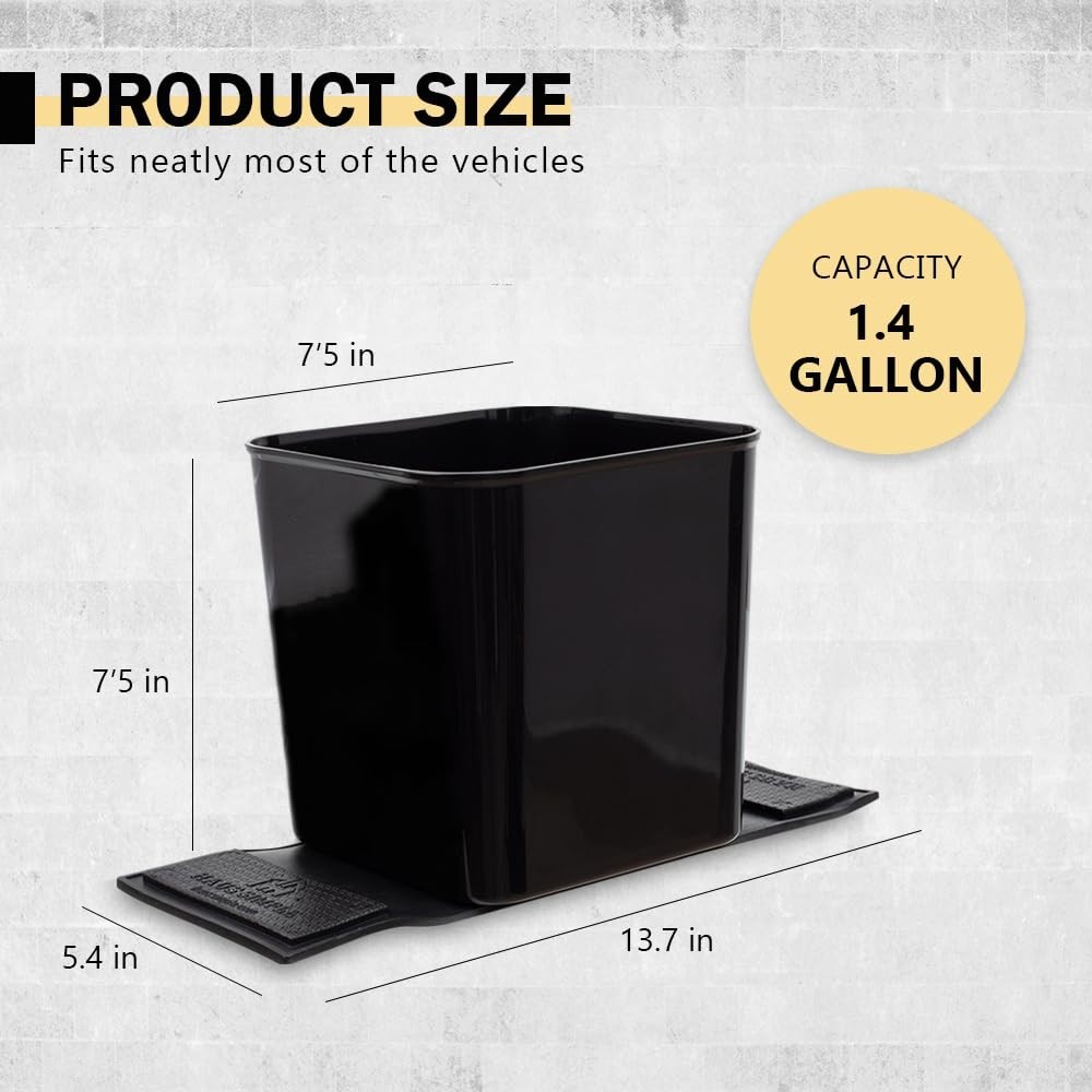 Car Trash Can for Vehicles Leakproof Compact Garbage Bin w/ Stability Flap, A...