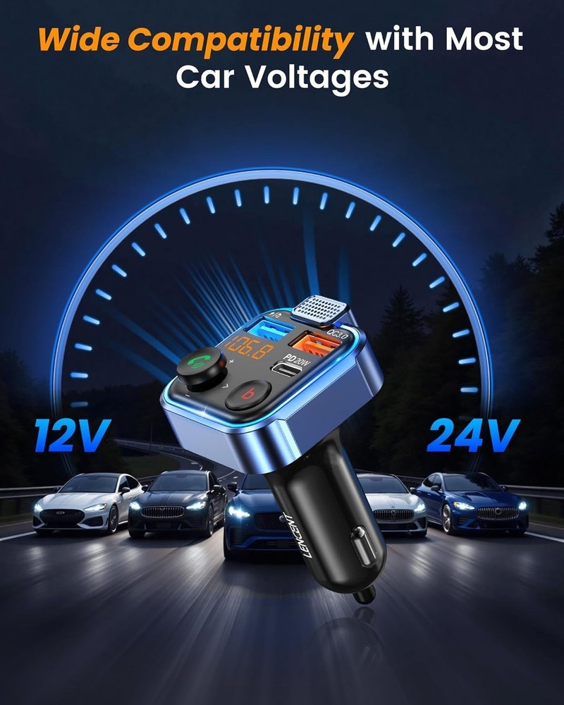 Bluetooth FM Transmitter: 20W Fast Charger & Ultimate Audio Experience