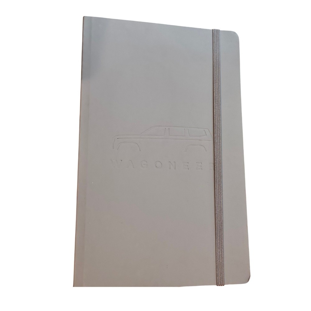 Wagoneer Gray Embossed Logo Elastic Closure Lined Notebook Journal