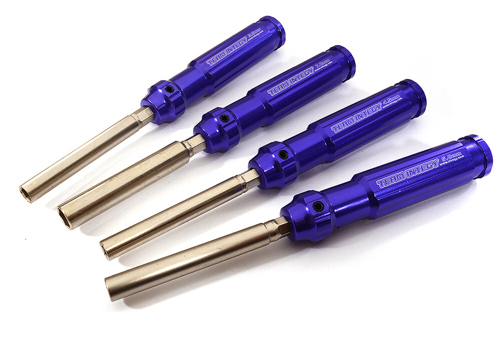 Precision-Crafted Team Metric Hex Nut Driver Set 4pcs (4.5, 5, 5.5 & 7mm)