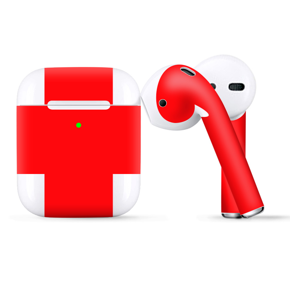 Skins Wraps compatible for Apple Airpods  Solid Red color