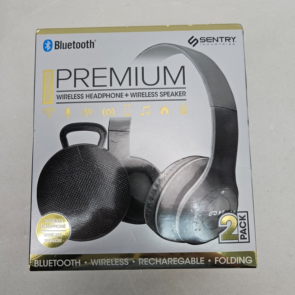 Sentry Platinum Wireless/wired Headphones & Speaker 2 Pack Bluetooth USB