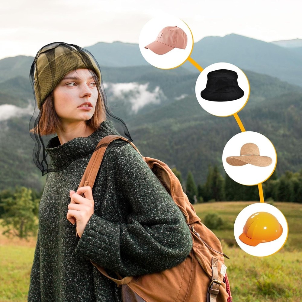 Eco-Friendly Mosquito Head Net - Soft, Lightweight 2 Pack for Optimal Comfort
