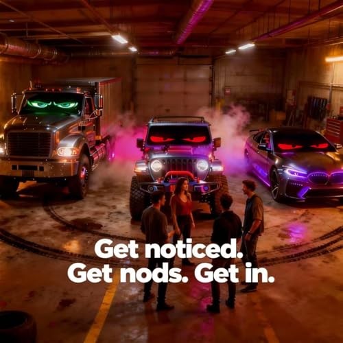 Devil Eyes Light 2PC for Windshield-23.42x4.72IN Programmable LED Eyes EM1696