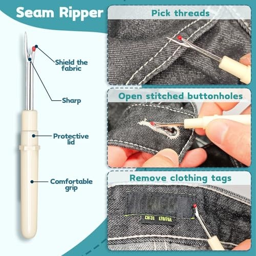 Lechchy 33 Pcs Sewing Tool Kit - with Automatic Needle Threader/Fish Mouth