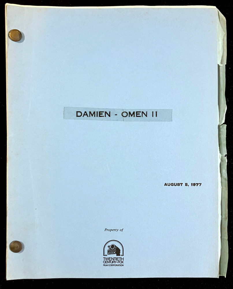 DAMIEN OMEN 2 Original Movie Script 1977 Satanic Horror Screenplay Final Draft