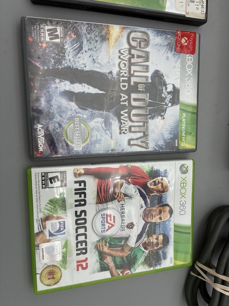 Xbox 360 Console Bundle Controller & Cables 4 Games – Tested Working