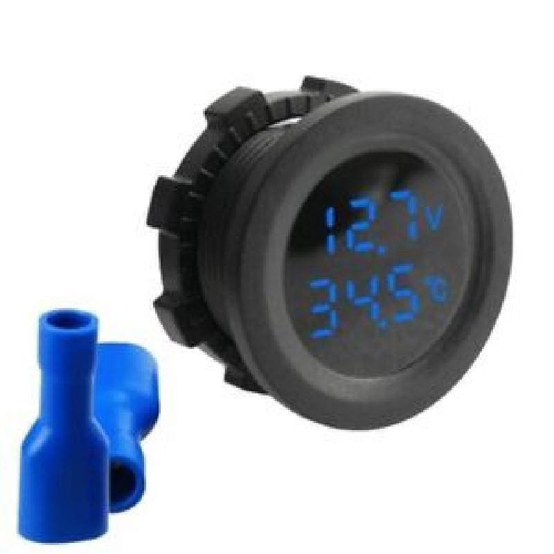 Universal Car Motorcycle Temperature Voltmeter 12V-24V LED Panel Digital Display