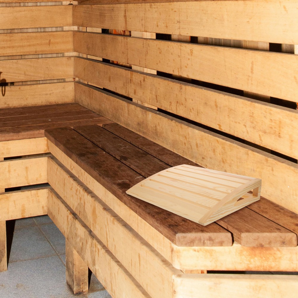 Sauna Neck Pillow: Solid Wood Headrest For Sweat Steaming Room, Solid Wood