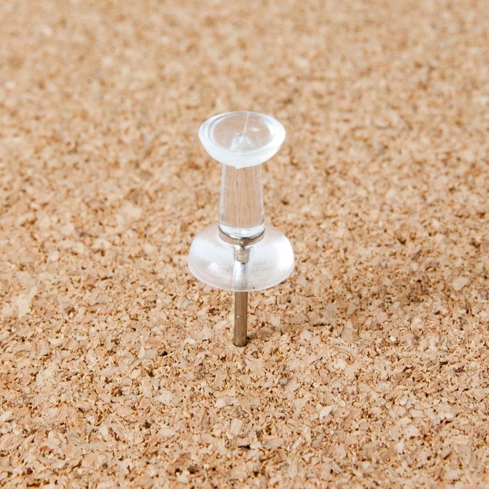 Reusable 200-Pack Clear Push Pins - Essential for Classroom and Office Needs