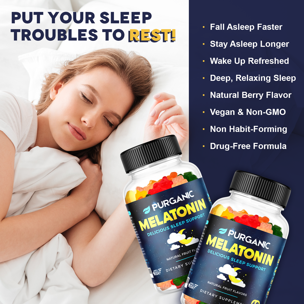 (2 Pack) Natural Melatonin Gummies - Great for Insomnia & Sleep 120ct