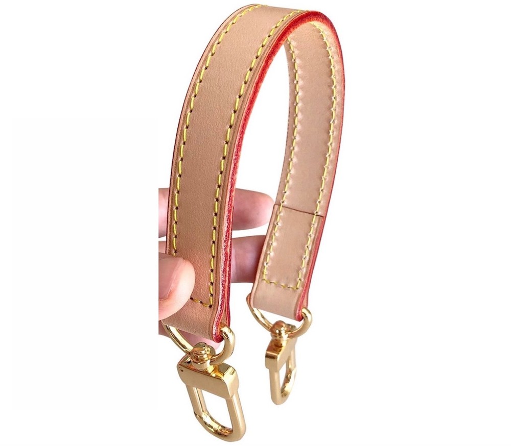 45cm Length - 2cm Width - Vachetta Leather Strap - Gold Clasps