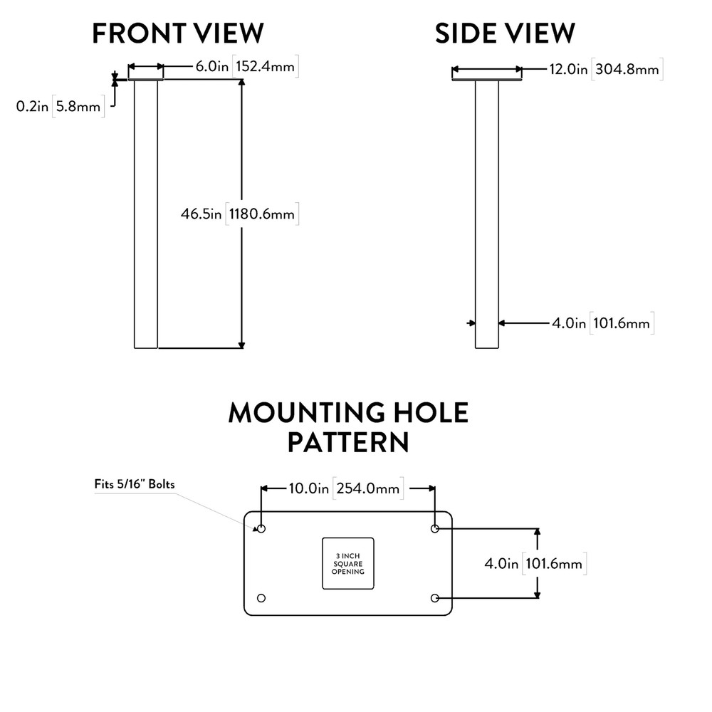 ARCHITECTURAL MAILBOXES 5105Z Oasis In-ground Post, Graphite Bronze, 1 count