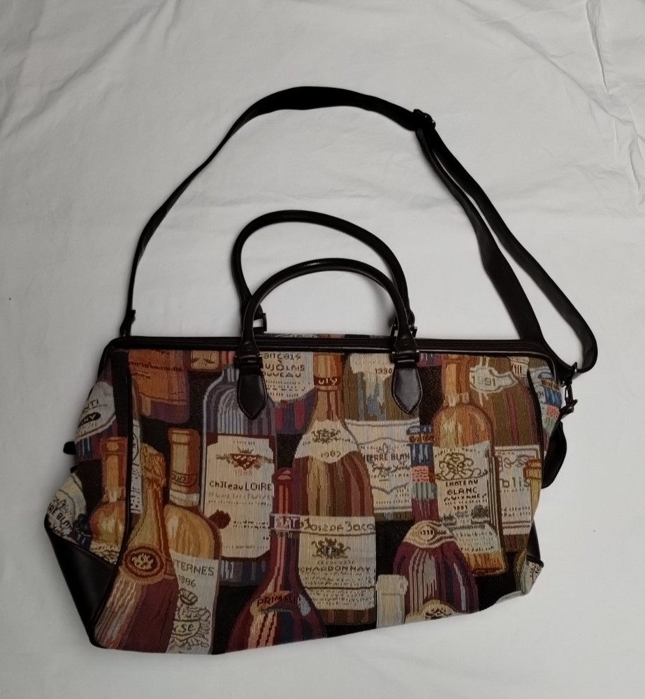 Messenger Bag w/ Handles & Shoulder Strap Large Brown & Multicolored - Versatile