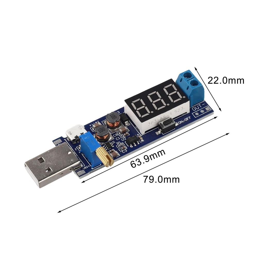 USB Boost Power Regulator Module 5V Input Adjustable Voltage Output Desktop