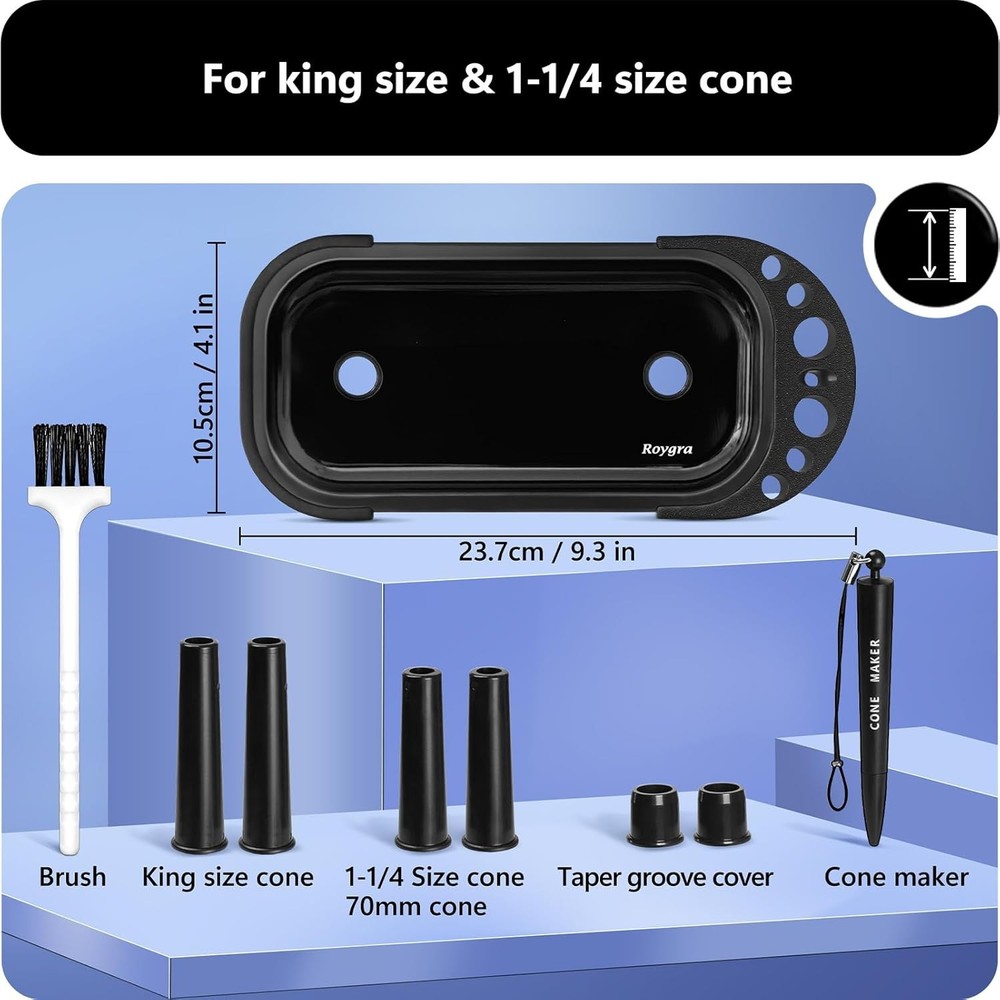 Foldable Rolling Tray Set with Cone Loader, Cone Filler, Blunt Roller - Pre Roll