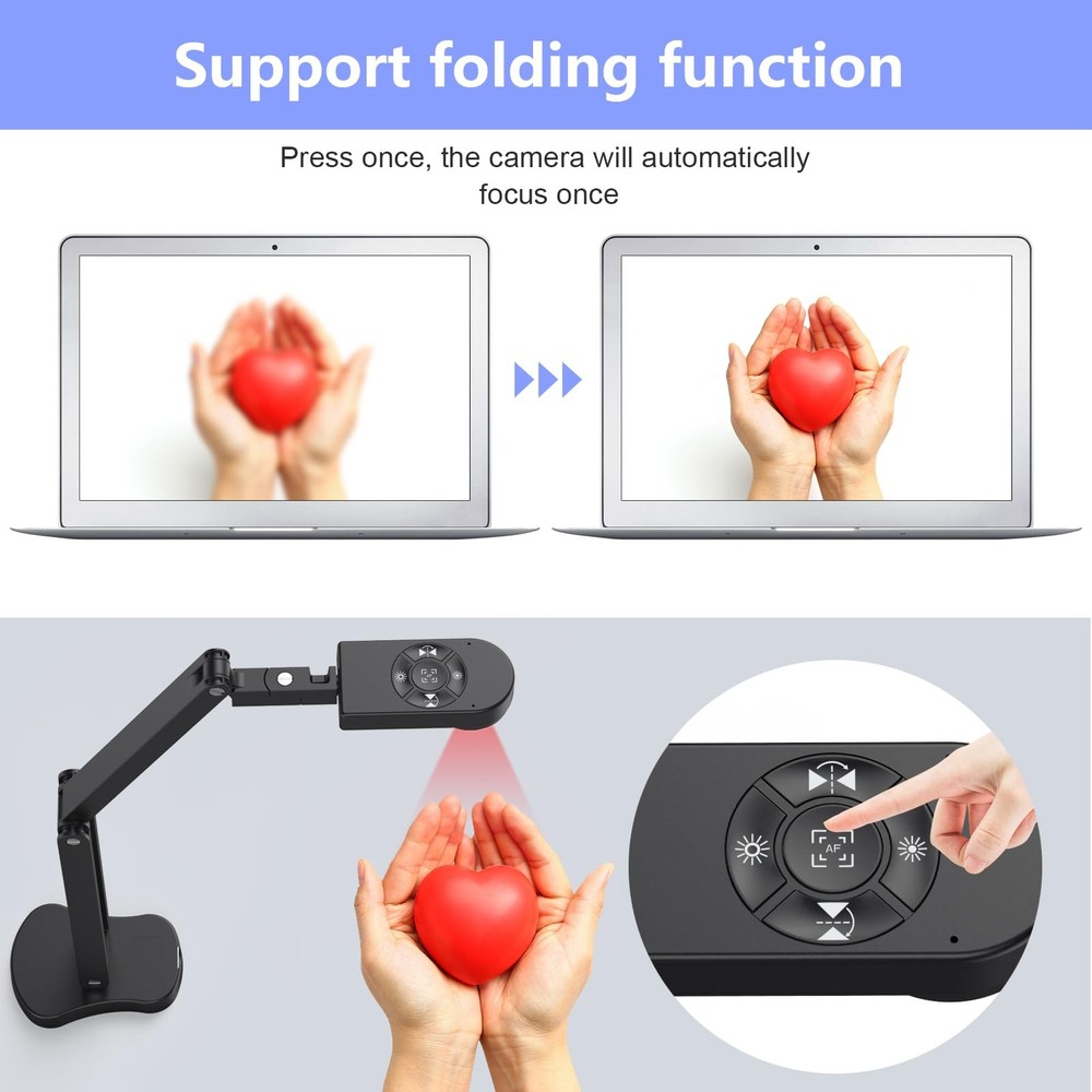 THUSTAR 8MP Document Camera & Webcam 4K with Dual Microphones, USB Visualiser...