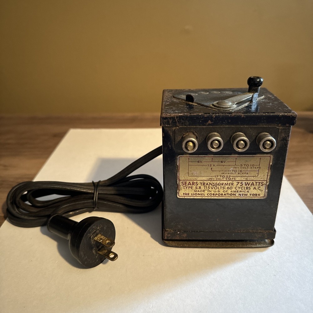 Vintage LIONEL TYPE S.R. - 75 Watts Sears Transformer  C1930s (untested)