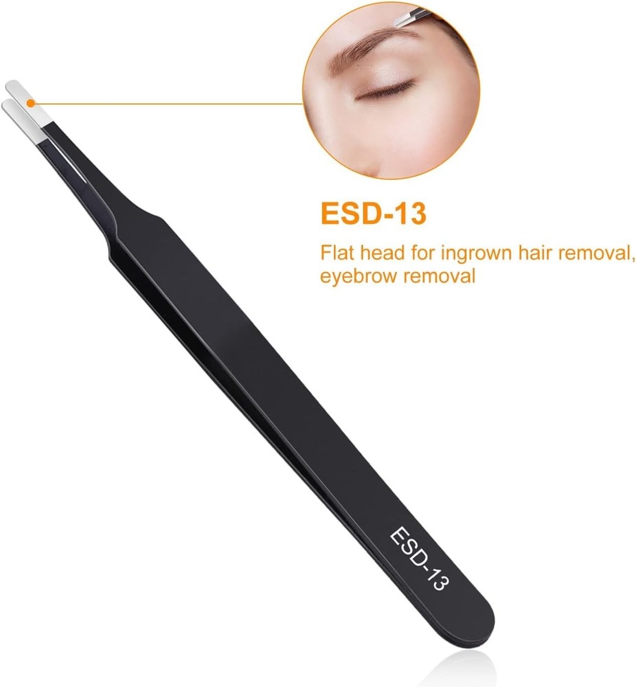 Versatile 3-Piece Precision Tweezers Set for Electronics & Crafts - ESD Safe