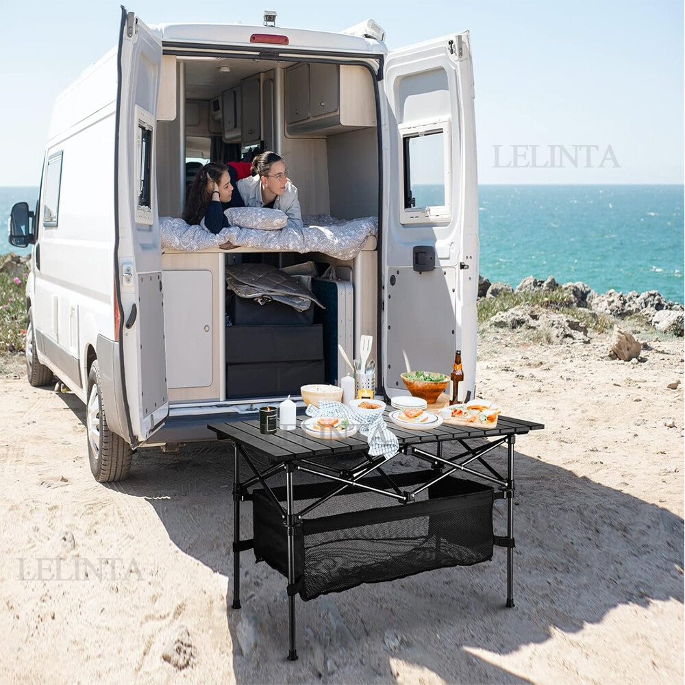 Camping Table That Fold up Lightweight, Aluminum Folding Table Roll Up Table 37"