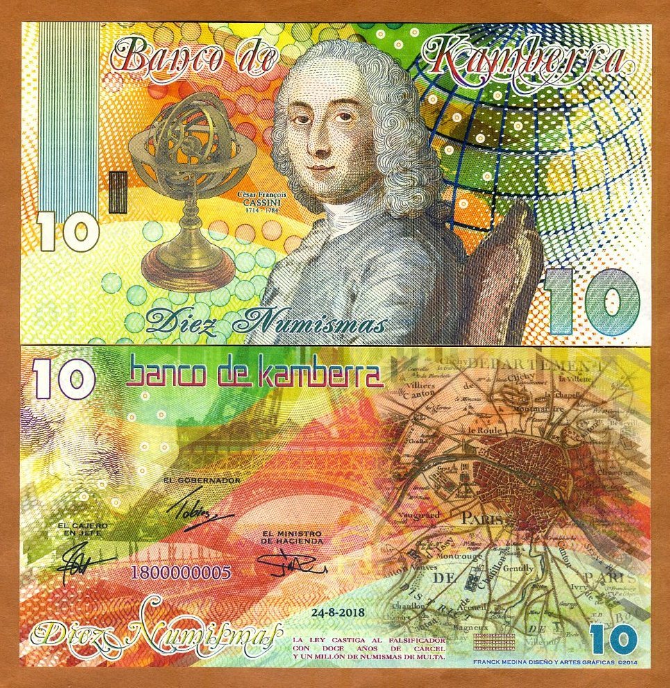 Kamberra, 10 Numismas, 2018, UNC CASSINI, Commemorative, upgraded