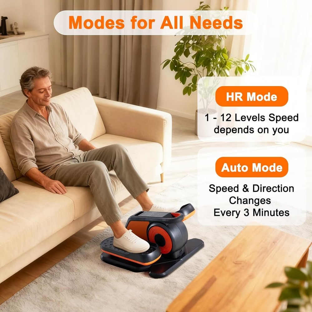 Under-Desk Elliptical Machine–Compact Quiet Mini Pedal Exerciser Adjust Speed