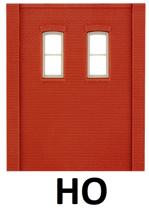 HO - 4 Two Story Wall, 2 Rectangular Windows :"Modular System" DPM-30139